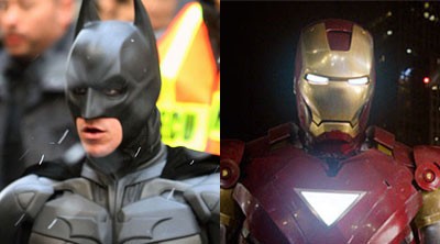 The popular kids: Batman (Christian Bale) in 'The Dark Knight Rises'; Iron Man (Robert Downey Jr.) in 'The Avengers' (SOURCES: Warner Bros. & Marvel Studios)
